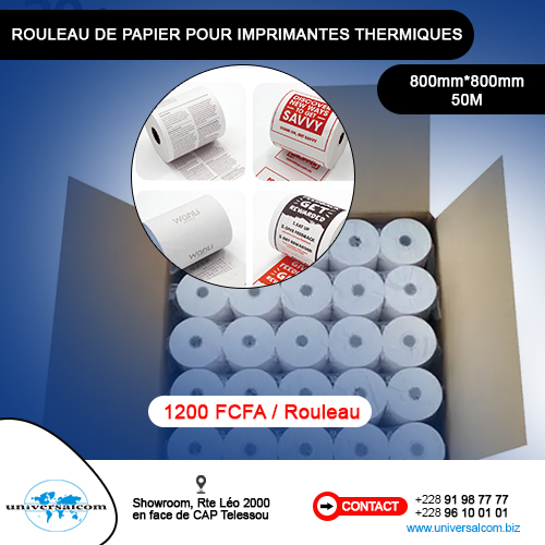 ROULEAU PAPIER 80MM POUR IMPRIMANTE THERMIQUE